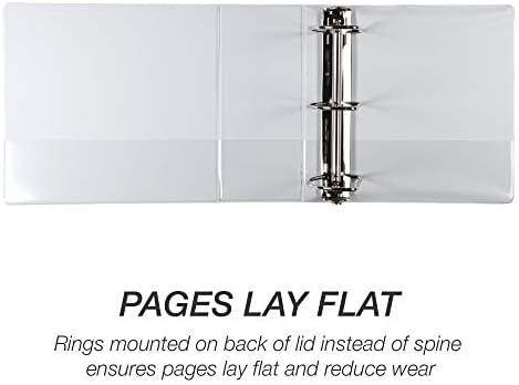 Samsill Durable 5 inch 3 Ring Binder, Made in USA, Locking D Ring FSC 100% Recycled Chipboard, White, 2 Pack