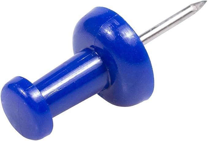 JAM PAPER Colorful Push Pins - Blue Pushpins - 100/Pack