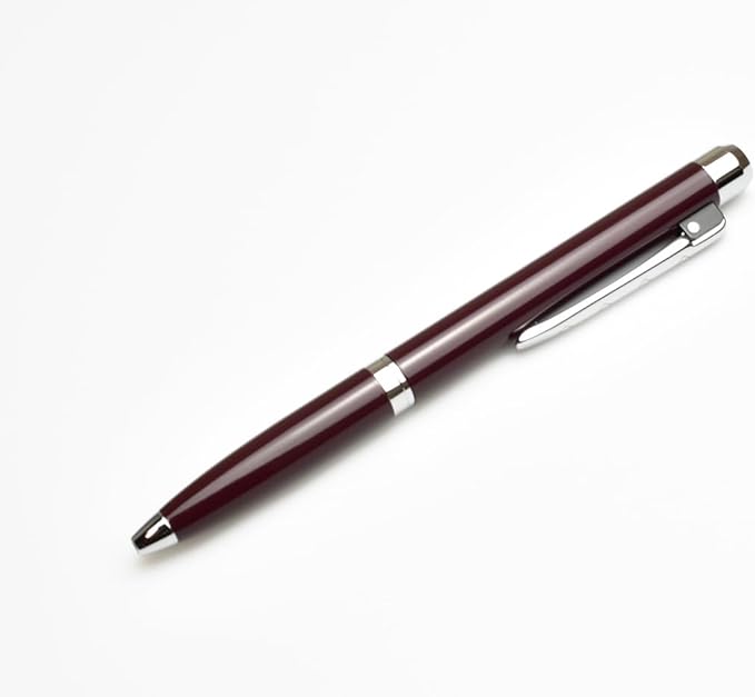 Model 28 Shortstock, Small Medium Tip Ballpoint Pen, Metal with Lacquer, Black Ink, 6 colors (Maroon)