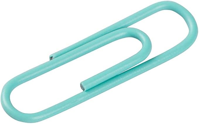 JAM Paper Colored Standard Paper Clips - Small - Teal - 100/pack