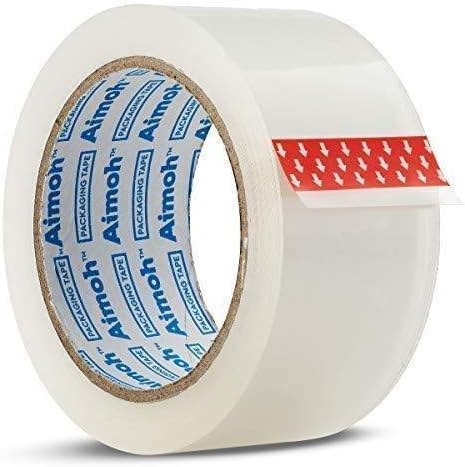 Aimoh 36 Rolls Heavy Duty Clear Packing Tape -Acrylic Adhesive- 2.7mil Ultra Strong Commercial Grade- Size 1.88 x 60 Yard- 3 Inch Core- Refill - 36 Rolls (11631-36)