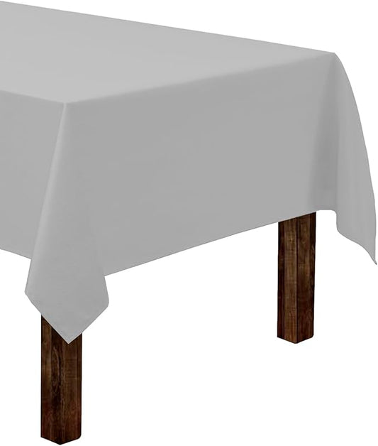 Gee Di Moda Rectangle Tablecloth - 60 x 126 Inch Silver Table Cloth for 8 Foot Rectangle Table - Heavy Duty Washable Fabric - for 8 Ft Buffet Table, Holiday Party, Dinner, Wedding & Baby Shower