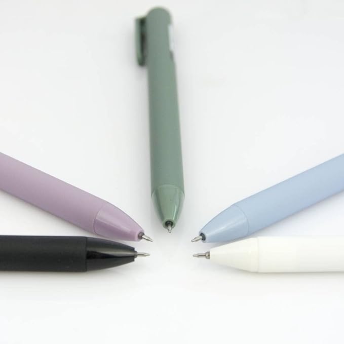 ldcrea Green Gel Pens 0.5 Fine Tip, Black Ink, Silky Grip, 6 Pack