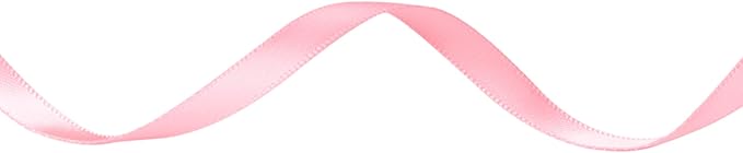Ribbli Double Faced Pink Satin Ribbon,1/4” x Continuous 25 Yards,Use for Bows Bouquet,Gift Wrapping,Floral Arrangement