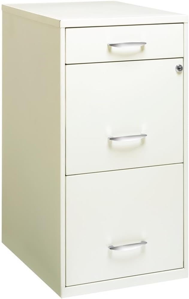 Scranton & Co Set of 2 18" D 3-Drawer Metal Filing Cabinet with Pencil Drawer