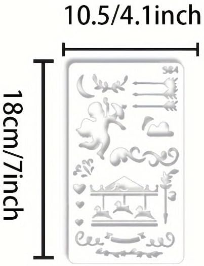 36 PCS Plastic Journal Stencils for Bullet Junk Journal Notebook Diary Drawing Scrapbook Journal Stencil Templates 4x7 Inch