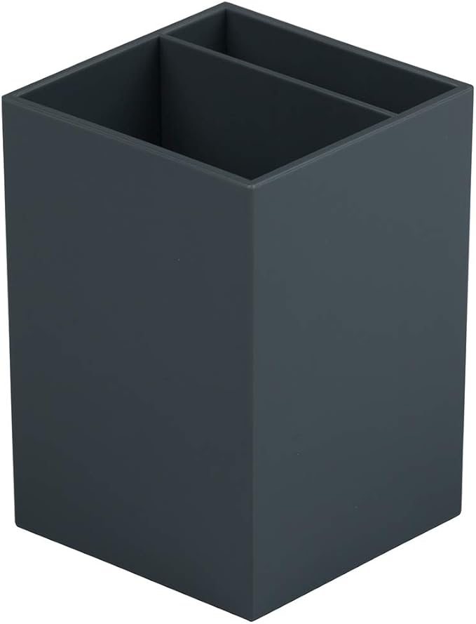 JAM Paper Plastic Pen Holder - Grey - Desktop Pencil Cup Sold Individually