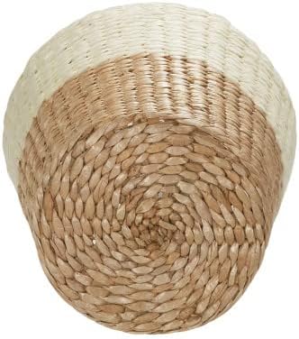 Household Essentials 2-Tone Woven Waste Basket, HandWoven Paper Rope Basket, Sturdy and Flexible, Great for the Bathroom, Office or Bedroom