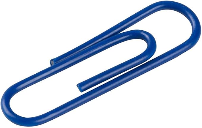JAM PAPER Colorful Standard Paper Clips - Regular 1 Inch - Dark Blue Paperclips - 100/Pack