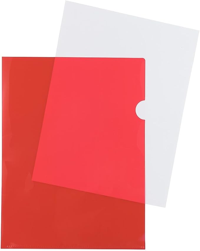 JAM PAPER Plastic Sleeves - Letter Size - 9 x 11 1/2 - Red Project Pockets - 12 Page Protectors/Pack