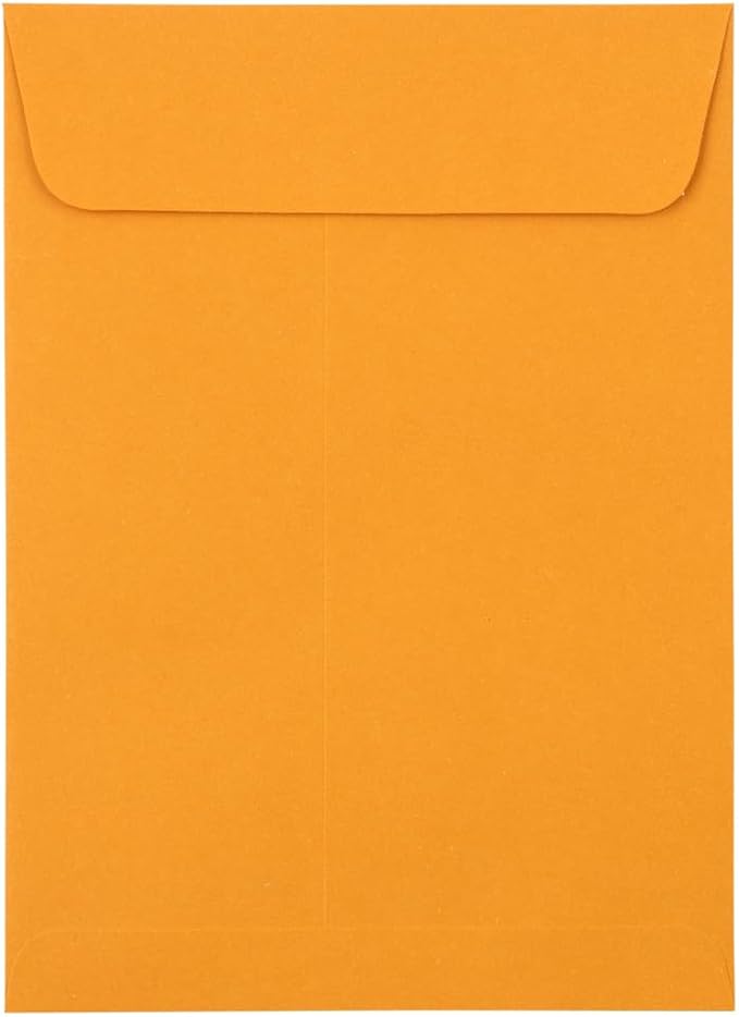 JAM PAPER 5 1/2 x 7 1/2 Open End Catalog Envelopes with Peel and Seal Closure - Brown Kraft Manila - Bulk 500/Carton