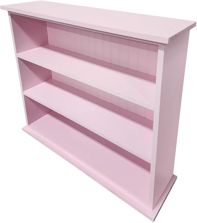 Sawdust City Solid Wood 3-Shelf Bookcase (Solid Baby Pink)