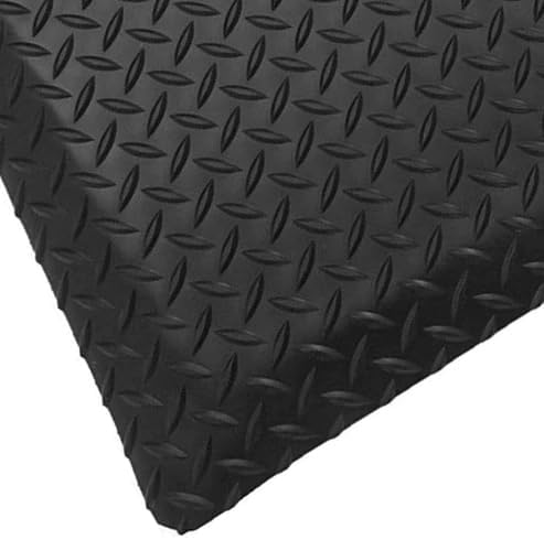 Rhino Mats, American Classic Diamond Anti-Fatigue Mats, Industrial Ergonomic Comfort Standing Mat for Work, Home, Garage, Office, Kitchen or Anywhere (Black 9/16" Thick, 3 FT. x 21 FT.)