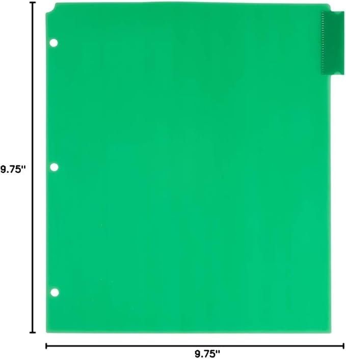 JAM PAPER Plastic Index 5-Tab Dividers - 9 3/4 x 11 1/2 - Assorted Multi-Color - 2 Packs of 5 Tabs/Set
