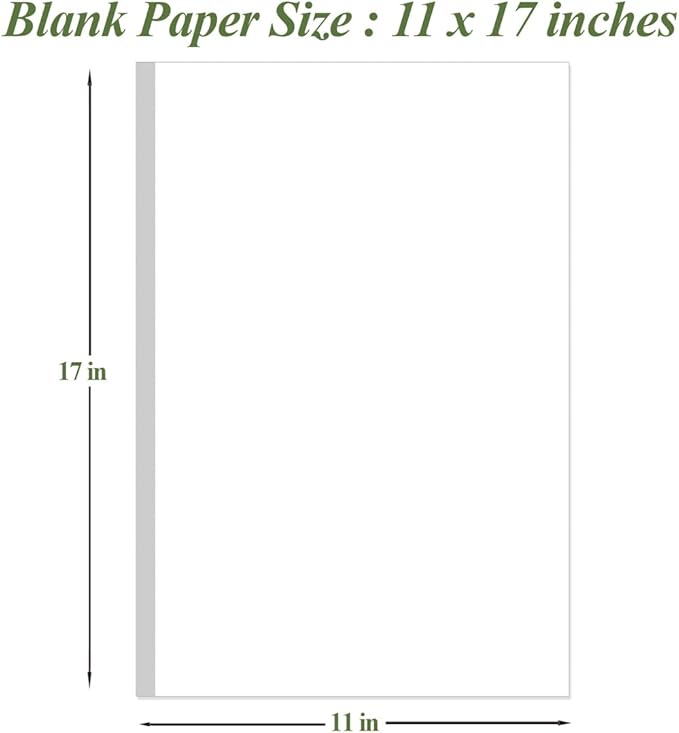 11" x 17" Printer Paper - 45Sheets/90Pages Blank Papers, DIY Template Printing in Office/Home/School, Ledger 100gsm Recycled Paper