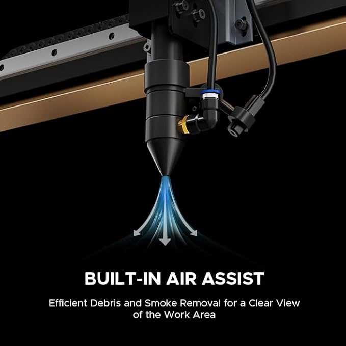 OMTech 90W CO2 Laser Engraver with LightBurn & Water Chiller, 20"x28" Laser Engraving Cutting Machine with 4 Way Pass Through Air Assist Caster Wheel, Commercial Laser Cutter for Wood Glass Acrylic