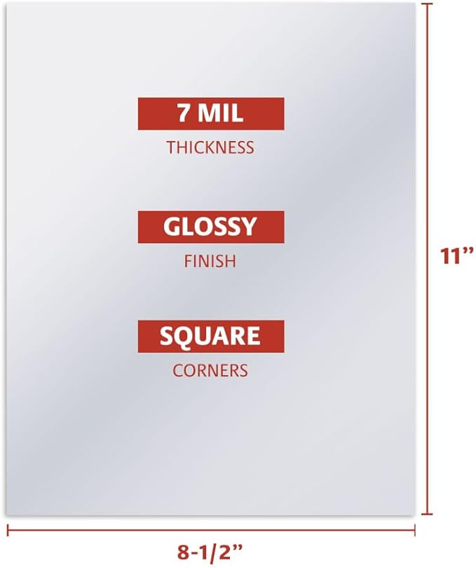 TruBind Binding Covers for Reports and Presentations - Crystal Clear PVC - 7 Mil Thick - Letter Size - 8 1/2 inch x 11 inch - Square Corners - No Tissue Interleaving - 100/Bx (CVR-07ASN)