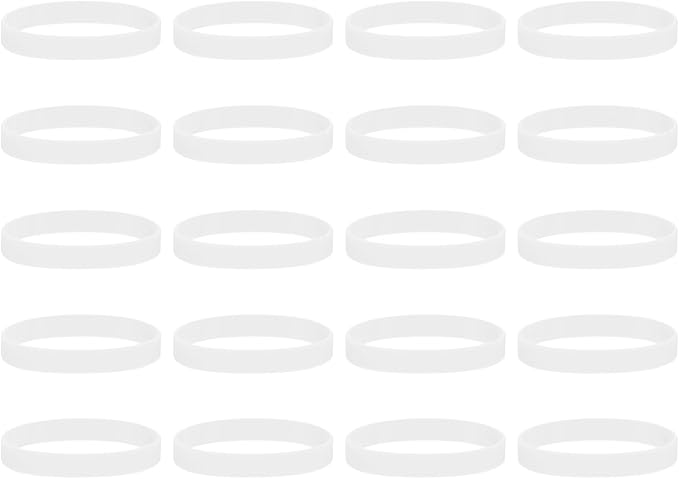 MECCANIXITY 100Pcs Silicone Rubber Bands Non-slip 4 Inch Flat Elastic Rubber Wrapping Bands for Books, Traps, Art, Wrapping Paper, Cord Wraps, White