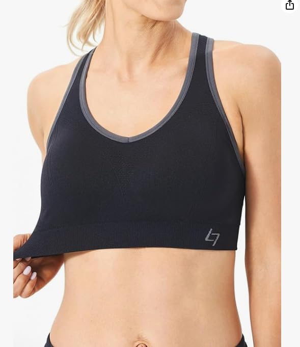 FITTIN Racerback Sports Bras for Women - Padded Seamless Support Bra for Yoga Gym Workout Fitness