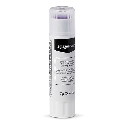 Amazon Basics Purple Washable School Glue Sticks, Dries Clear, 0.24-oz Stick, 30-Pack