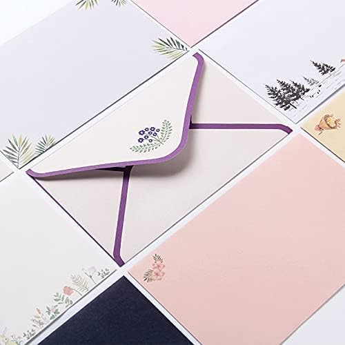 81pcs Stationary Paper and Envelopes Set, Contain 54 stationery paper and 27 envelopes, writing paper stationery set, 9 Different Style