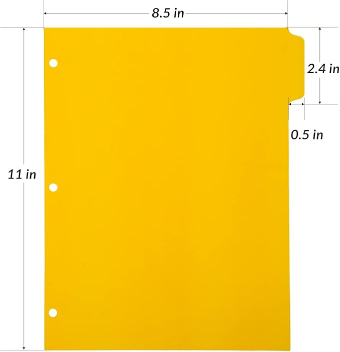 Seashell 3 Ring Binder Dividers with 5 Tabs,6 Sets Plastic Binder Dividers with 3 Hole Punch, Letter Size, Durable, Assorted Colors, School Subject Binder Organizers