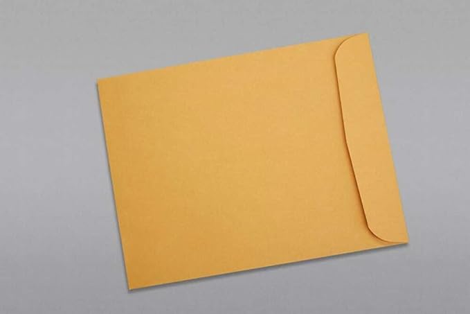 Limited Papers (TM) Booklet Envelopes, (Open Side) Brown Kraft, Gummed Seal, 28 Pound, Heavyweight, For Mailing And More. (100, 11 x 13)