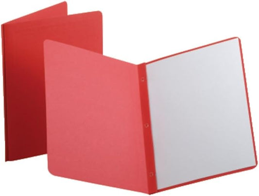 Oxford Title Panel and Border Front Report Covers, Red, Letter Size, 25 per Box, (52511)