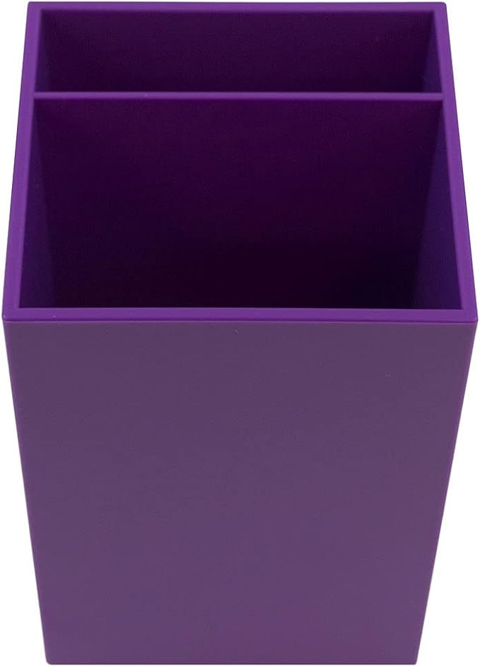 JAM PAPER Plastic Pen Holder - Purple - Desktop Pencil Cup - Sold Individually