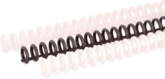 Craftelier - Click Binding Spines 3:1 Pitch - Black, White & Clear - Easy Zip Binding - Reusable, Trimmable Coils for Up to 85 Sheets -12 mm. (0.47") Diameter - 6-Pack for A4 to A7 and US Letter Sizes