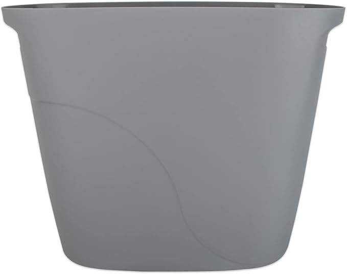 Plastic Small Trash Can Slim Waste Basket with Handles 3.2 Gallon Narrow Garbage Container Bin for Bathroom, Bedroom, Kitchen, Home Office Under Desk, Dorm, Laundry Room, Kids Room, Grey 2 Pack