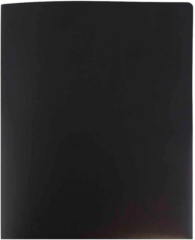 JAM PAPER Heavy Duty Plastic 2 Pocket Extra Tough School Folders - Black - Bulk 144/Box