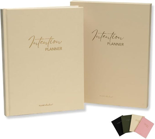 Pland Studio 90-Day Planner Journal – Undated Daily Goal Organizer in Alabaster Linen | Gratitude Journal, Habit Tracker, Vision Board, and Reflection Pages for Mindful Planning