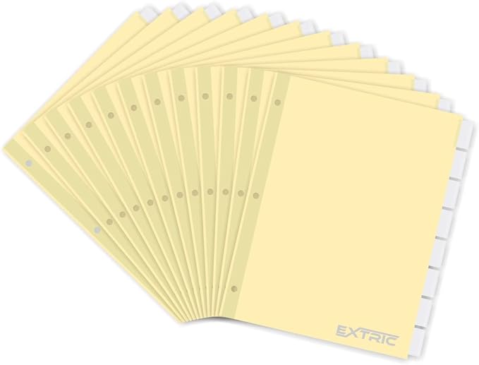 8-Tab Binder Dividers for 3 Ring Binder, Insertable Clear Big Tabs, Bulk Letter Size Paper Divider, 8.5 x 11 inch, 12 Sets (96 Dividers Total)