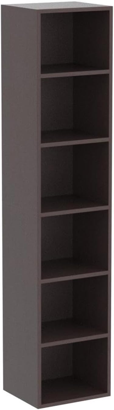 70.9" Wooden Bookshelf, 6-Tier Bookshelf with Open Storage, Corner Bookcase, Display Shelf for Bedroom and Living Room Offices, Walnut