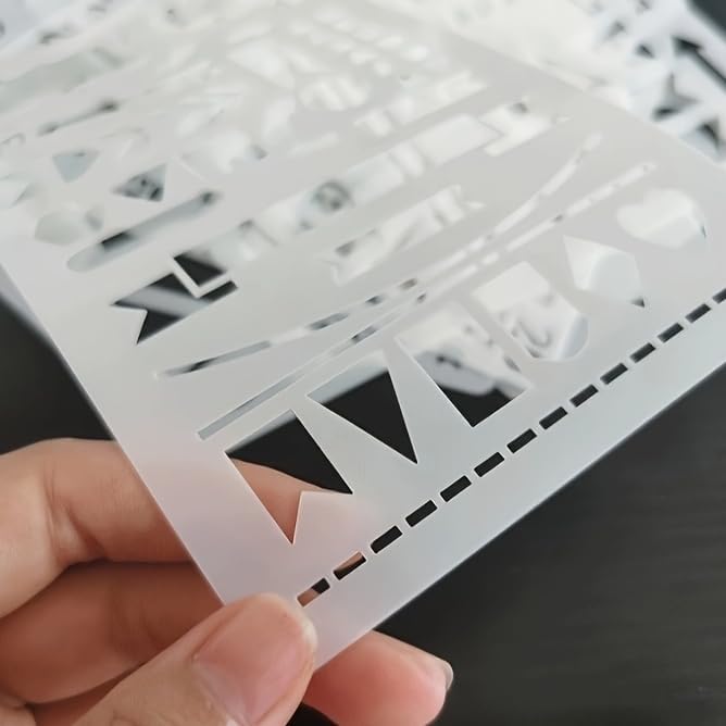36 PCS Plastic Journal Stencils for Bullet Junk Journal Notebook Diary Drawing Scrapbook Journal Stencil Templates 4x7 Inch