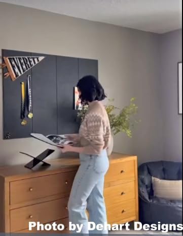 Large Cork Board Alternative - 12-Pack Felt Wall Tiles with Safe Removable Adhesive Tabs, Cork Wall Tiles Bulletin Board Home Office Essentials -