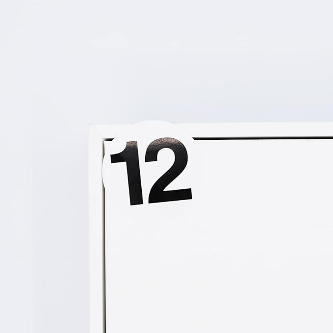 Black Number 12 Circle Stickers 1.5 Inch Round Adhesive Dots 500 Total Labels on a Roll for Organizing, Inventory Products, Storage Bins, or Classrooms Made in The USA