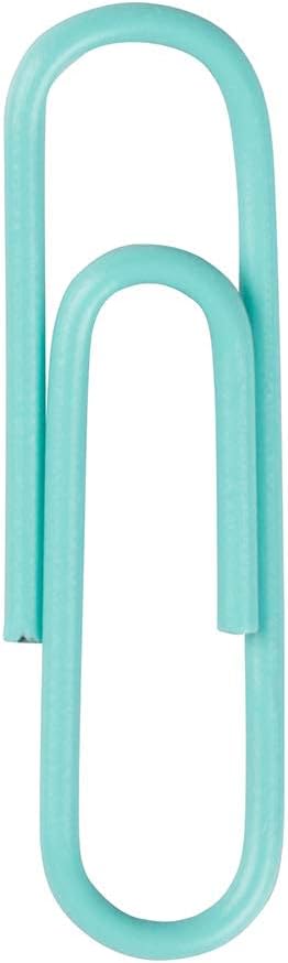 JAM Paper Colored Standard Paper Clips - Small - Teal - 100/pack