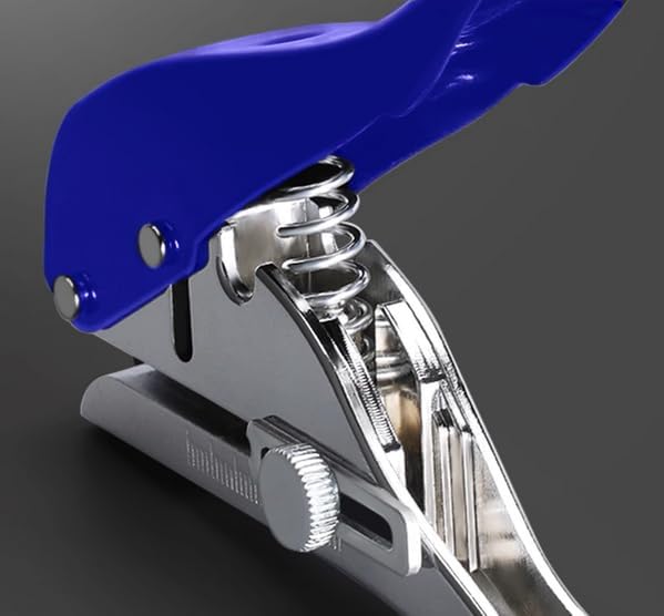Single Hole Punch Heavy Duty Hole Puncher Single Handheld Paper Punch Small Hole Puncher One Hole Punch for Crafts Paper Cards Tags Scrapbook Plastic Cardboard-5/16 inch-8mm, Blue