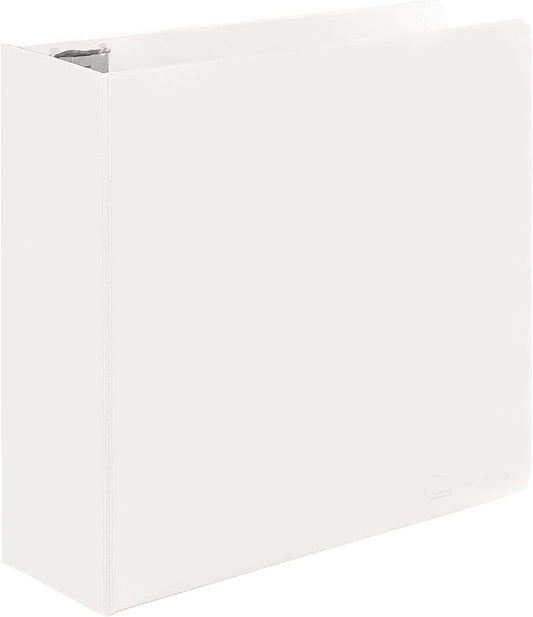 3 Inch Binder 3 Ring Binders White, Slant D-Ring 3” Clear View Cover with 2 Inside Pockets, Heavy Duty Colored School Supplies Office and Home Binders – by Enday
