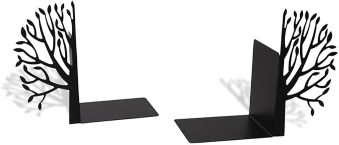 Trees Theme Book Holder Organizer – Steel, Black, Nature Inspired Design – Books in Style, Perfect for Home Decor, Great Gift for Book Lovers – Urban Forest Collection – Geguton