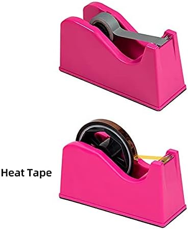 IHOMECOOKER Desktop Tape Dispenser Adhesive Roll Holder (Fits 1" & 3" Core) with Weighted Nonskid Rose red