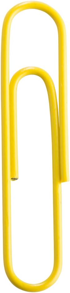 JAM PAPER Colorful Jumbo Paper Clips - Large 2 Inch - Yellow Paperclips - 75/Pack