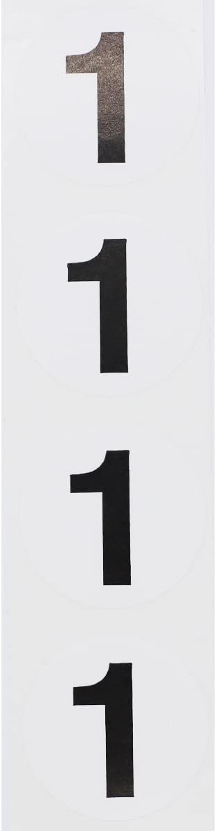 Black Number 1 Circle Stickers, 1.5 Inch Round Adhesive Labels, 500 Stickers Per Roll for Inventory, Organization, Bins, Retail, Classrooms, and More – Made in The USA