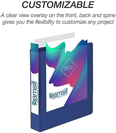 Samsill Durable 1.5 inch 3 Ring Binder, Made in USA, D Ring Binder, FSC 100% Recycled Chipboard, Blue, 4 Pack