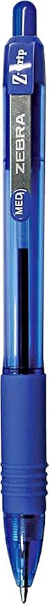 Zebra Pen Z-Grip Retractable Ballpoint Pen, Medium Point, 1.0 mm, 12 Black & 12 Blue Pack of 24