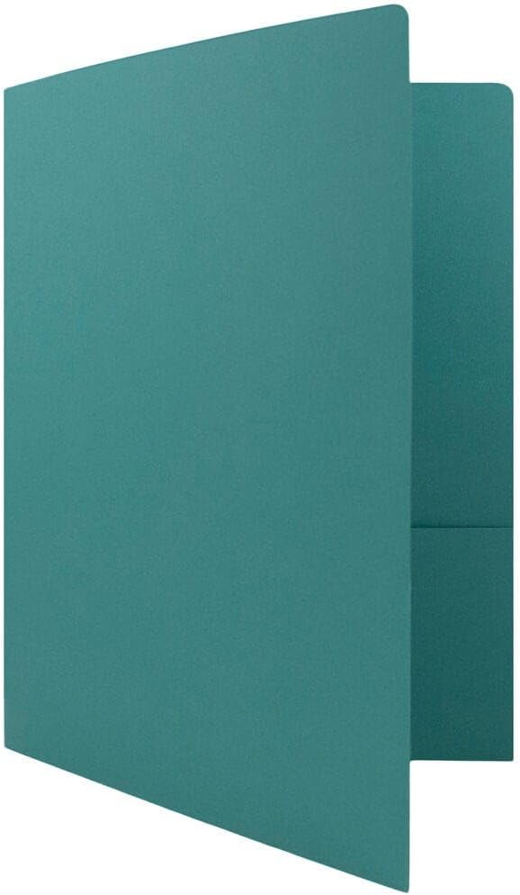 LUXPaper 9" x 12" Presentation Folders | Two Pocket | Teal | 100lb. Cover | 10 Qty