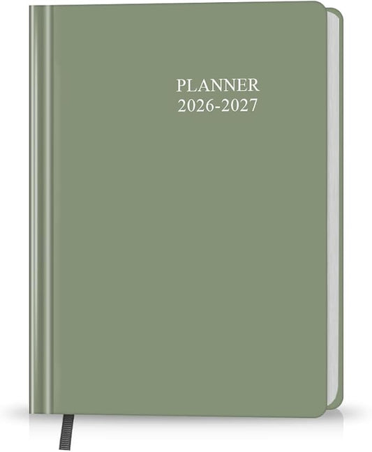 Planner 2026-2027 - 18 Months (Jan 2026 - Jun 2027) Agenda Planner 5.8" x 8.5", 2026-2027 Weekly & Monthly Planners with Hard Cover, Green