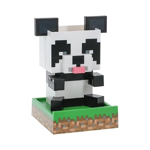 Paladone Minecraft Panda Desktop Organizer - Cute Tidy Stationery Accessory For Pens Pencils & Markers with Trinket Tray & Phone Stand